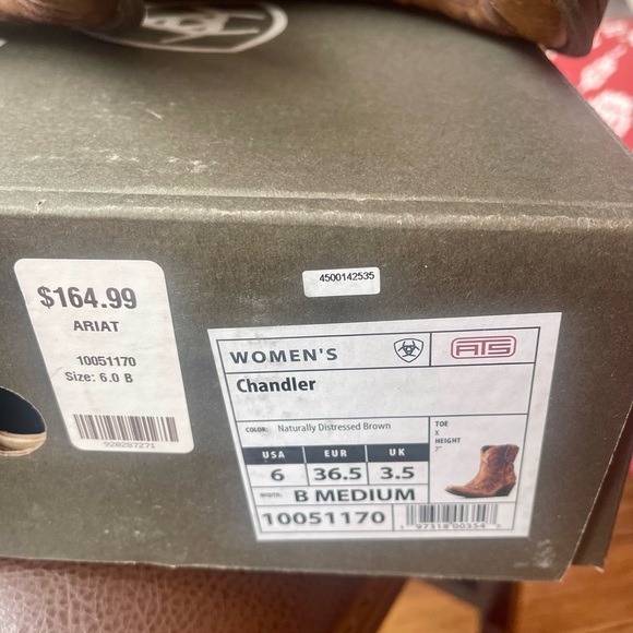 Ariat Tan Leather Western Boots - Picture 5 of 5